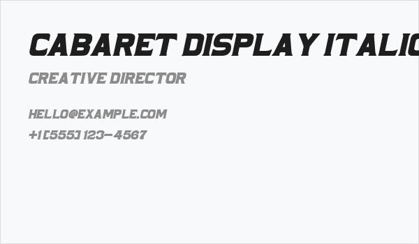 Cabaret Display Italic Business Card