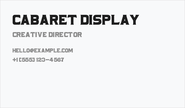 Cabaret Display Business Card