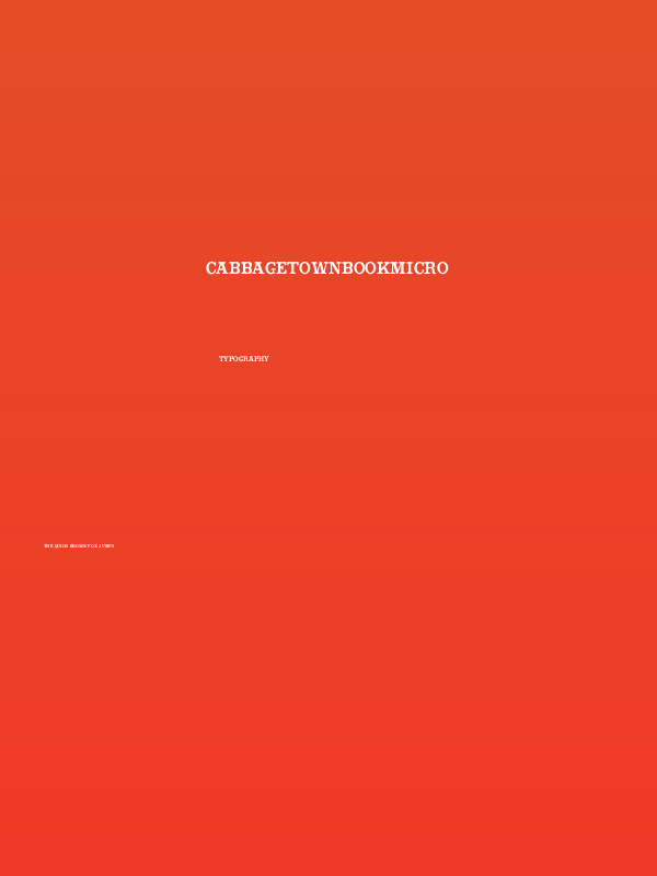 CabbagetownBookMicro Poster