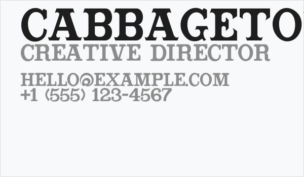 CabbagetownBook Business Card