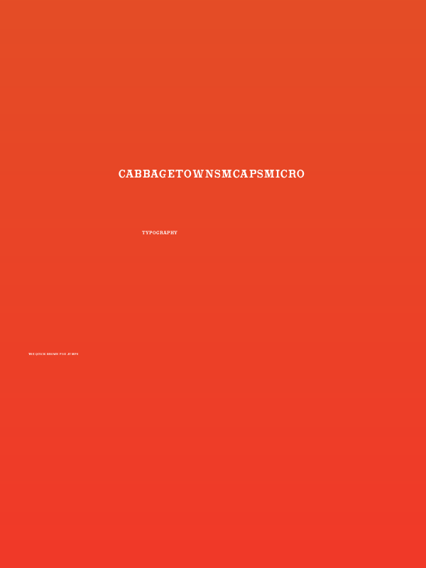 CabbagetownSmCapsMicro Poster