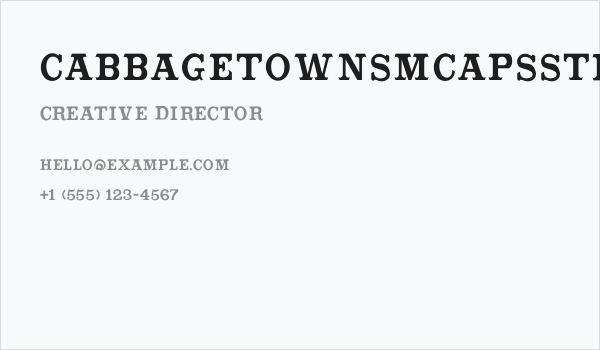 CabbagetownSmCapsStd Business Card
