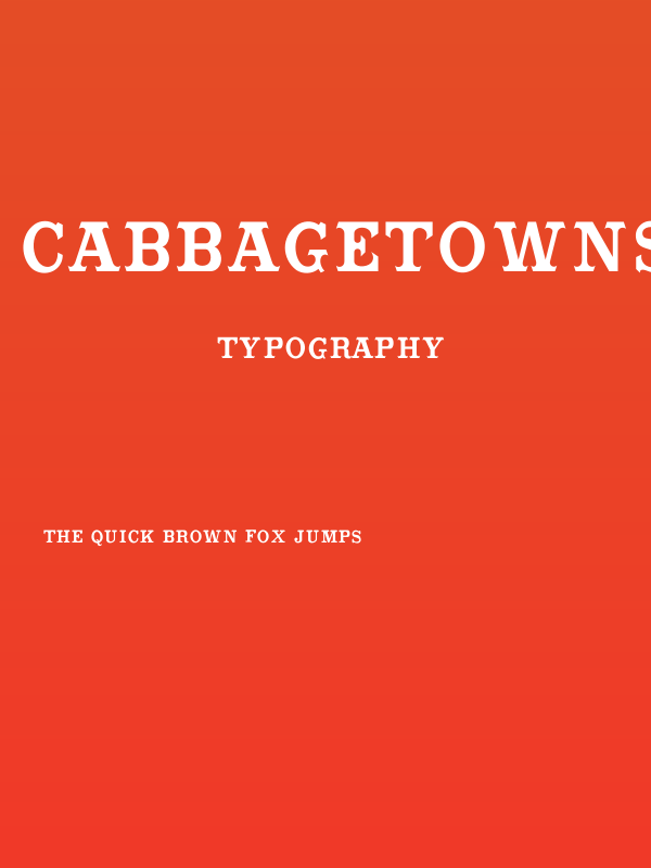 CabbagetownSmCapsStd Poster