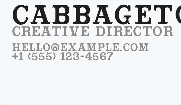 CabbagetownSmCaps Business Card