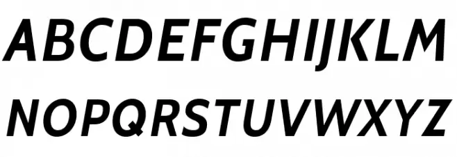 Cabin Bold Italic Schriftart Groß