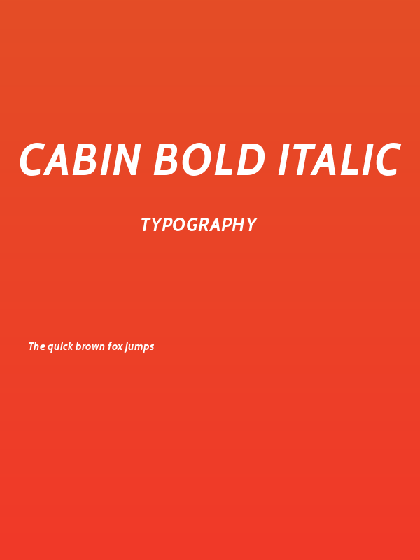 Cabin Bold Italic Poster