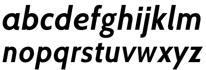 Cabin Bold Italic Font LOWERCASE
