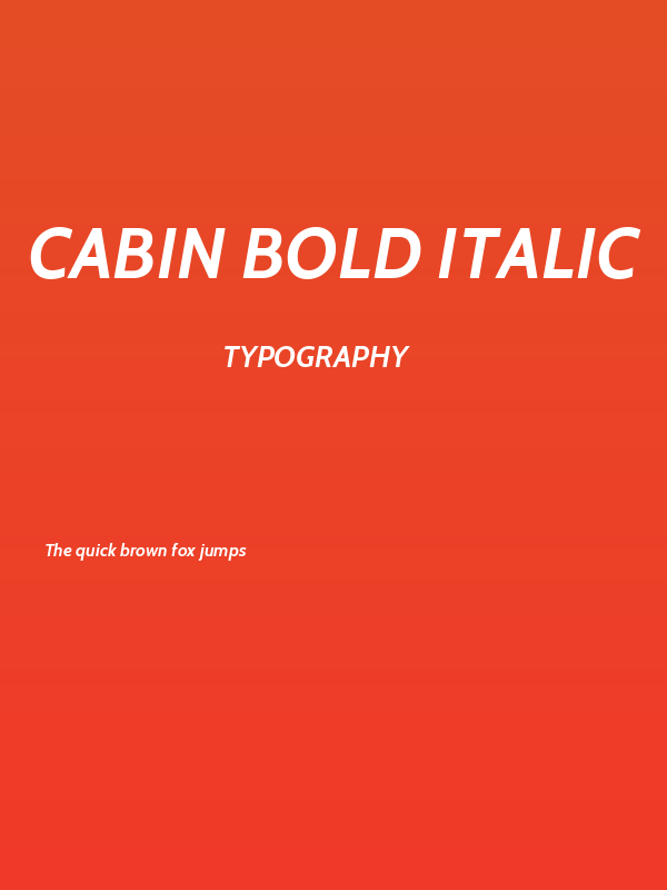 Cabin Bold Italic Poster