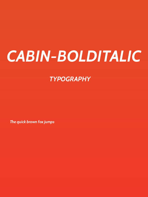 Cabin-BoldItalic Poster