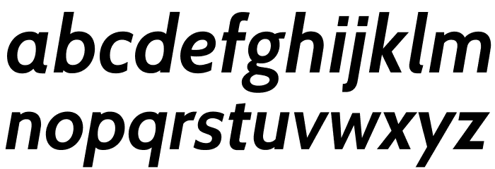 Cabin-BoldItalic Font LOWERCASE