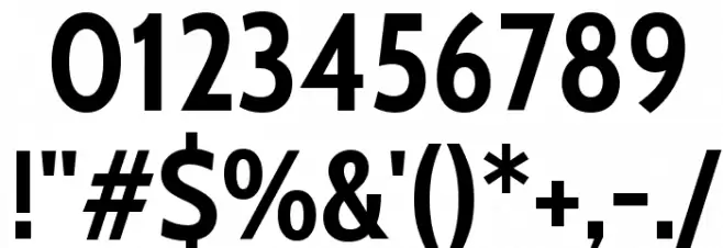 Cabin Condensed Bold Font OTHER CHARS