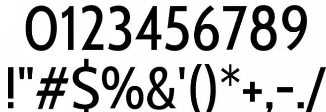 Cabin Condensed Regular Font OTHER CHARS