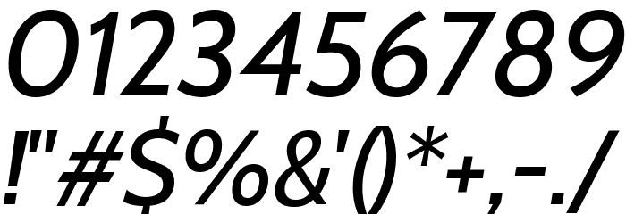 Cabin Italic Font OTHER CHARS