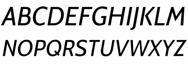 Cabin Italic 字体 大写