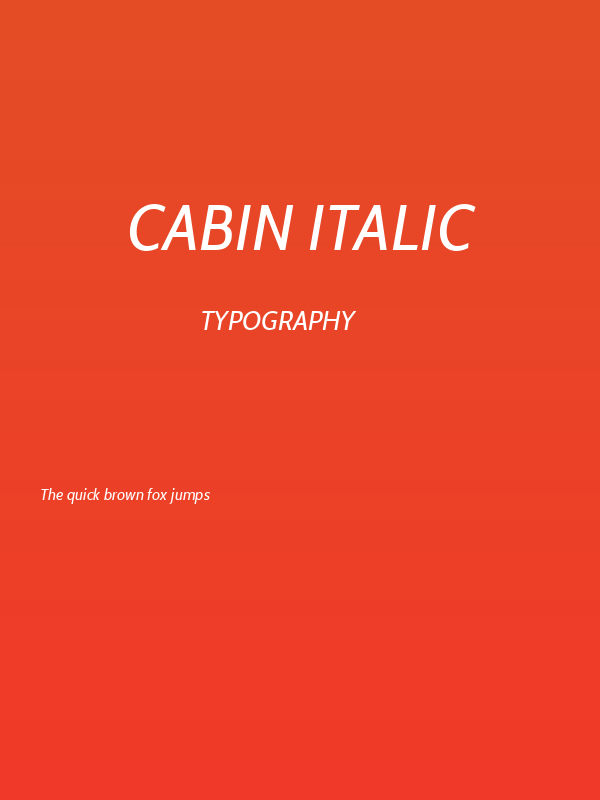 Cabin Italic Poster