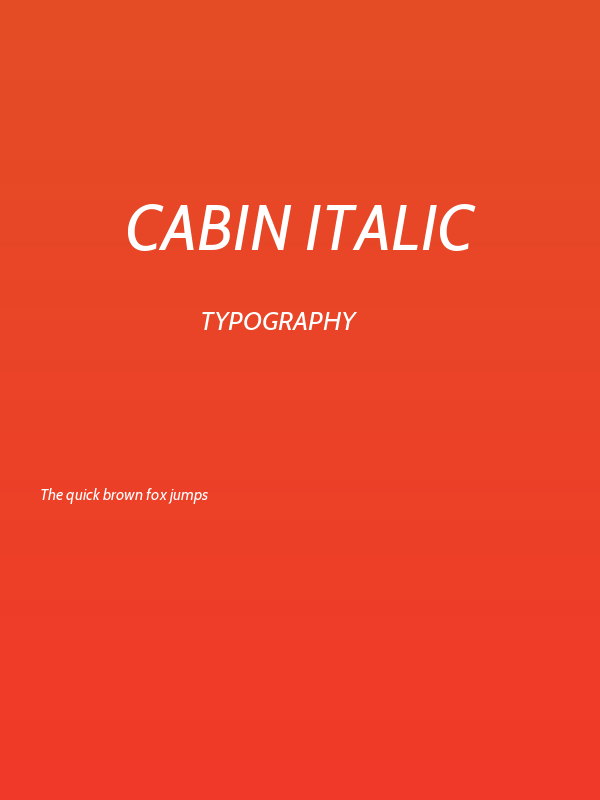 Cabin Italic Poster