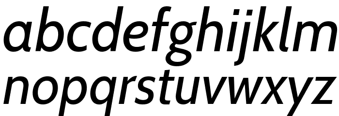 Cabin Italic Font LOWERCASE