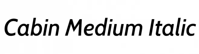Cabin Medium Italic  Descarca Fonturi Gratis
