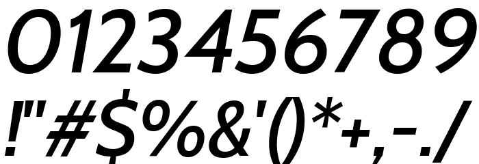 Cabin Medium Italic Font OTHER CHARS