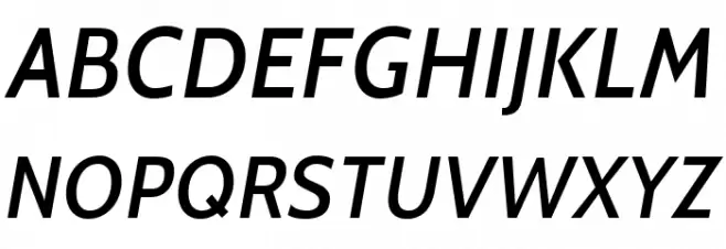 Cabin Medium Italic フォント 大文字