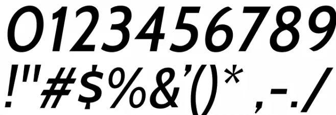 Cabin-MediumItalic Font OTHER CHARS