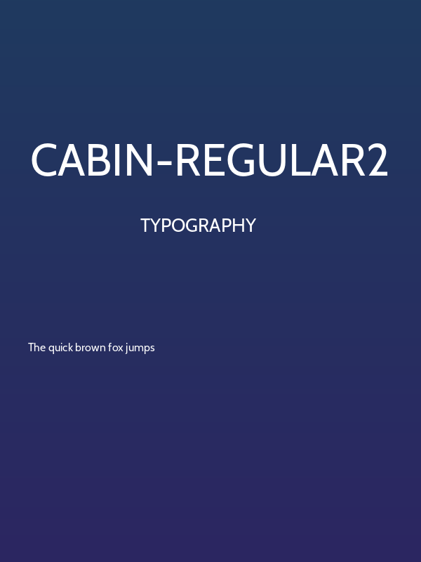 Cabin-Regular2 Poster