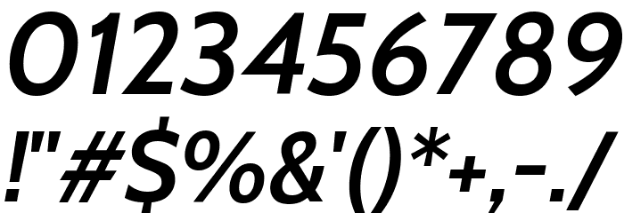 Cabin SemiBold Italic Font OTHER CHARS