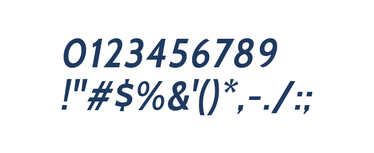 Cabin SemiBold Italic Other Characters