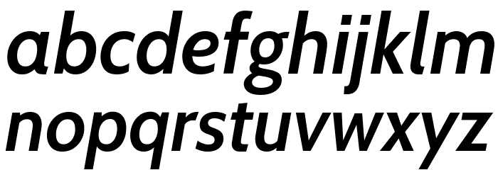 Cabin SemiBold Italic Font LOWERCASE