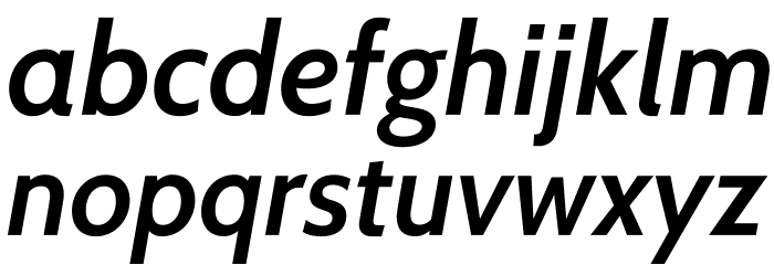 Cabin-SemiBoldItalic Font LOWERCASE
