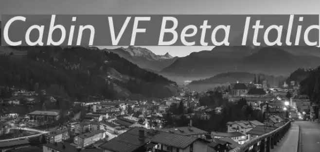 Cabin VF Beta Italic Fonte examples