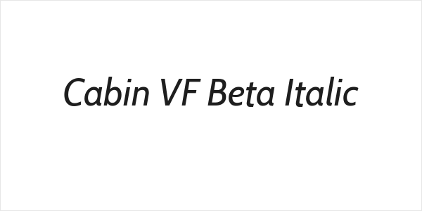 Cabin VF Beta Italic Logo