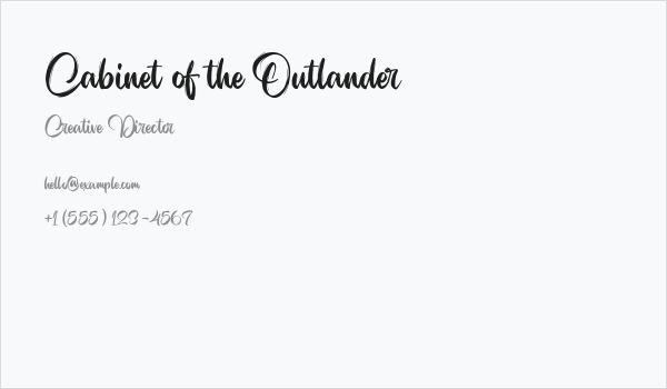 Cabinet of the Outlander Business Card