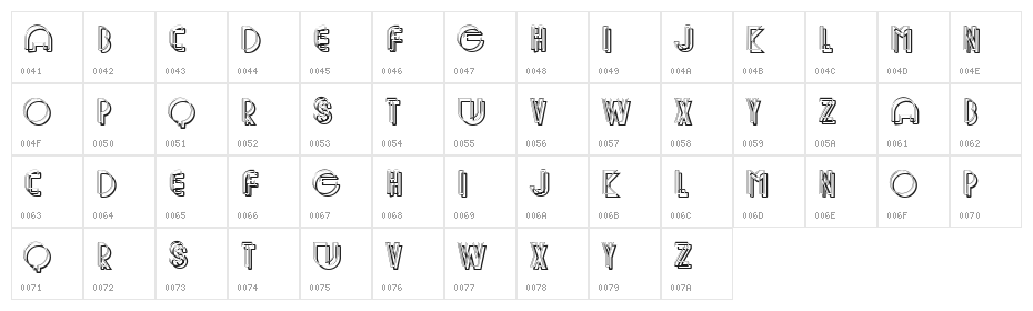 Cablegram Regular Character Map