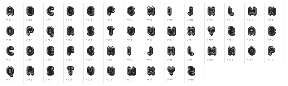 Cables Medium Character Map