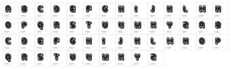 Cables Regular Character Map