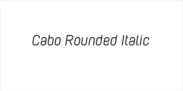 Cabo Rounded Italic Logo