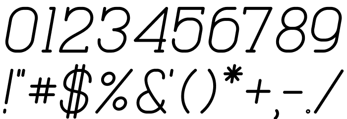 Cabo Slab Italic Font OTHER CHARS