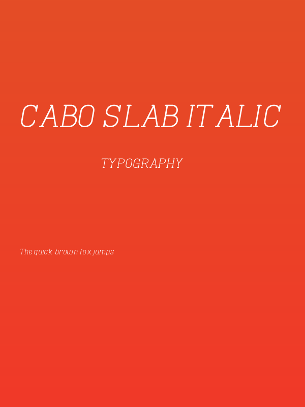 Cabo Slab Italic Poster