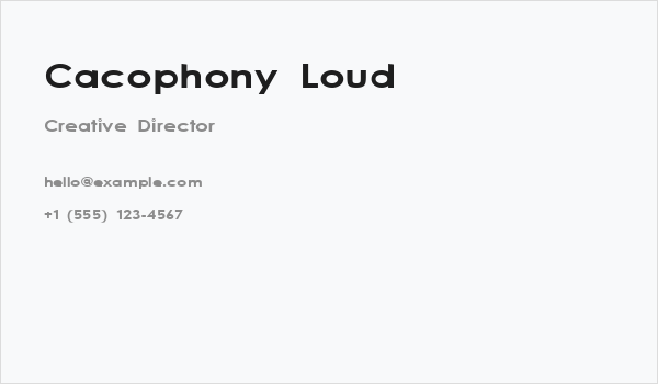 Cacophony Loud Business Card