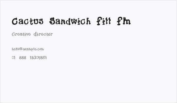 Cactus Sandwich Fill FM Business Card
