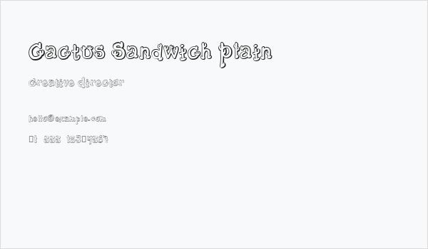 Cactus Sandwich Plain Business Card