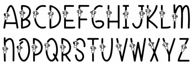 Cactuses Schriftart Groß