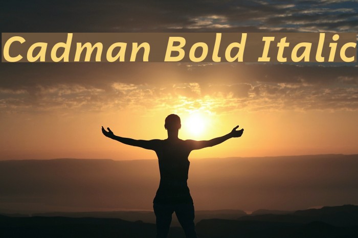 Cadman Bold Italic Font examples
