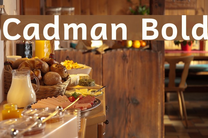Cadman Bold Font examples