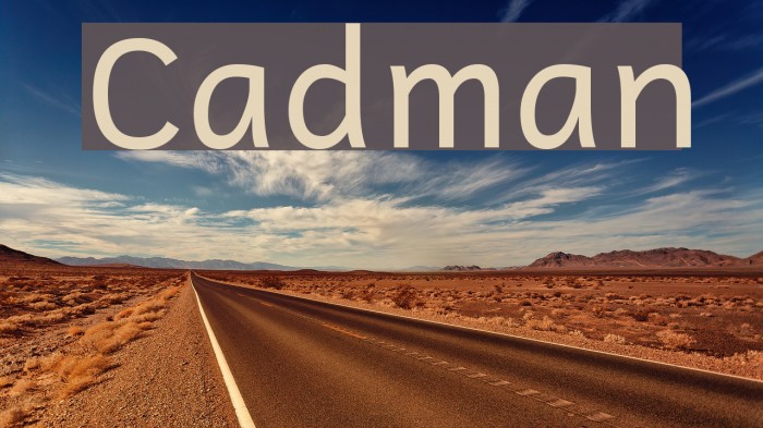 Cadman Font examples
