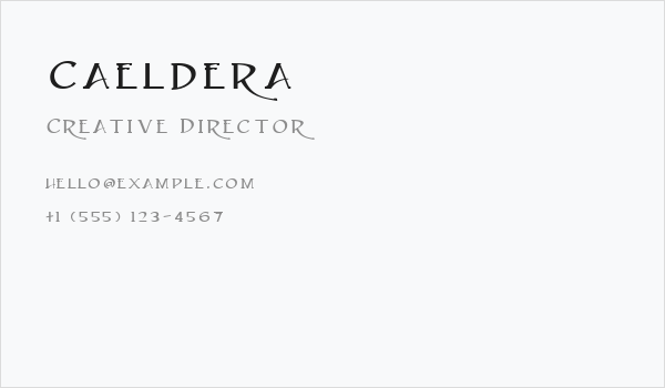 Caeldera Business Card