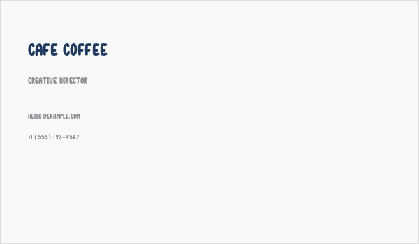 Cafe Coffee Business Card