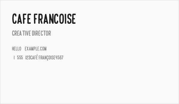 Cafe Francoise Business Card