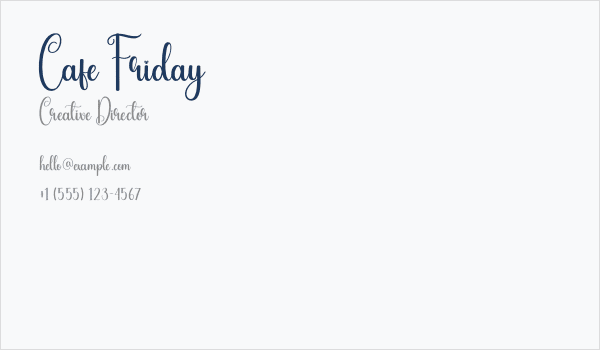 Cafe Friday Business Card